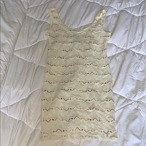 Cream strapless spring dress